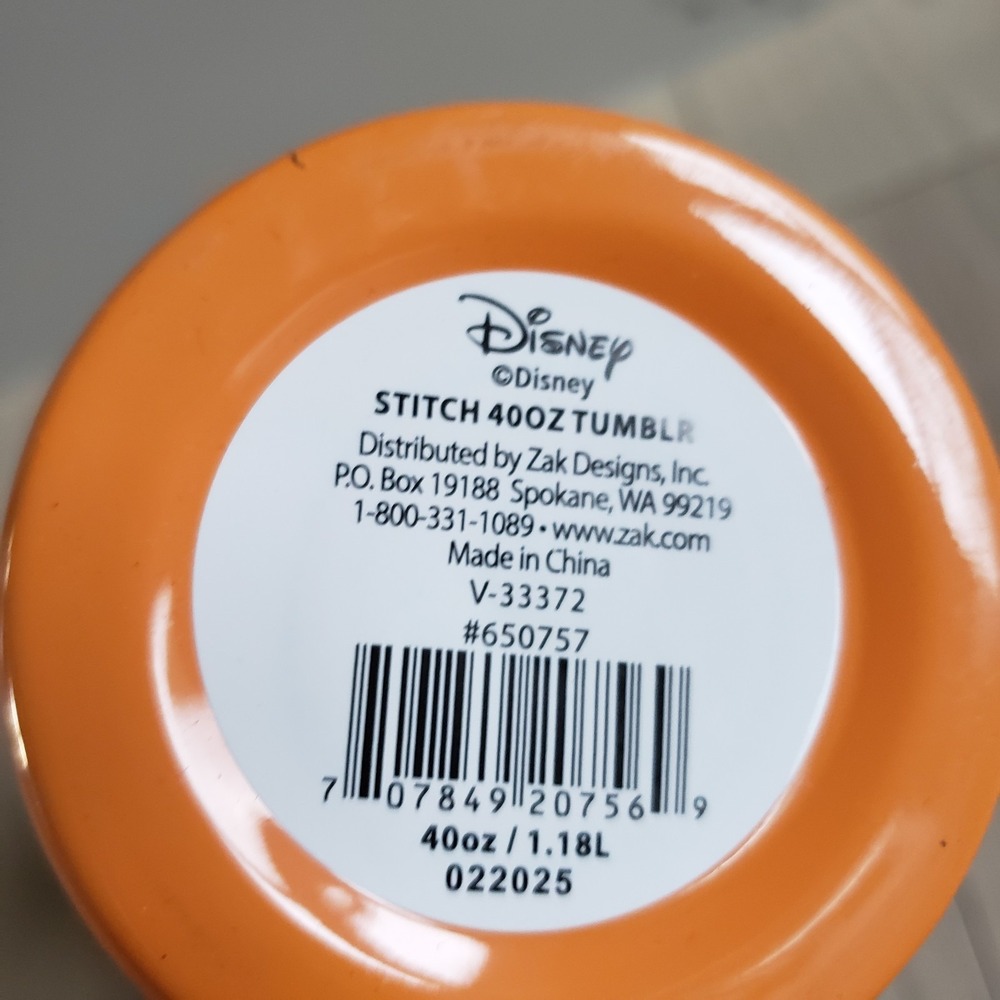 Disney Stitch Halloween 40oz Zak Tumbler Trick Or Treat 2-in-1 Lid Cup NWT - Picture 3 of 5